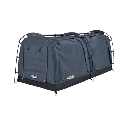 Kakadu Canvas Swag Tent, 1 Person, Australian Polycotton Camping Ground Tent, All Seasons, Waterproof, with 2.75” Foam Mattress, LED Lighting, Carry Bag