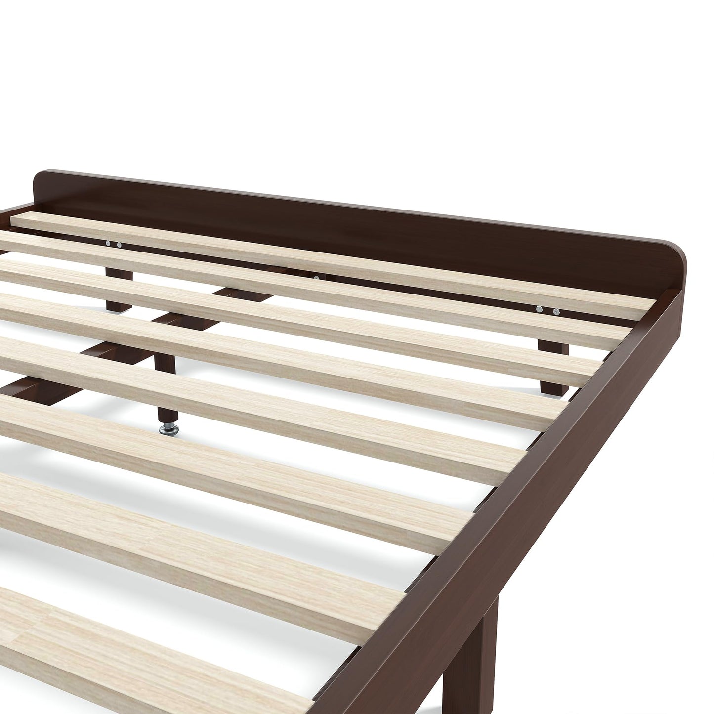 Bellemave Queen Bed Frame with Headboard & Low Footboard, Bamboo Queen Size Bed Frame with Wood Slats Support 800LBS, Japanese Bed Frame Queen Size, No Box Spring Needed, Espresso