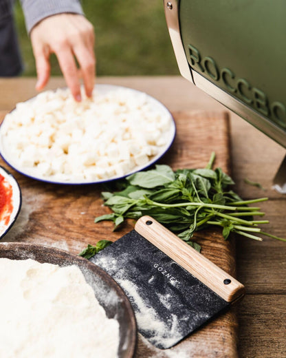 Gozney Dough Cutter - Natural Wood Handle Pizza Dough Cutter, Bench Scraper and Chopper