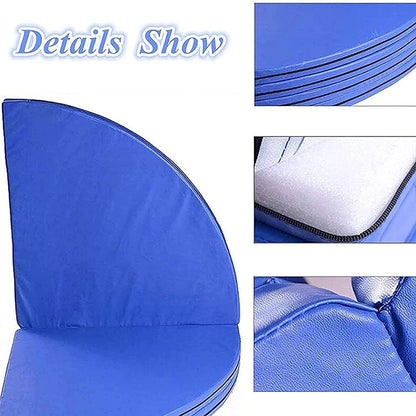 Dxcaicc Pole Dance Mat Portable Folding Round 120cm Fitness Pole Dance Crash Mat Suitable for Beginners Fitness Gymnastics Safety Non-Slip Mat,Blue,Thickness 10cm