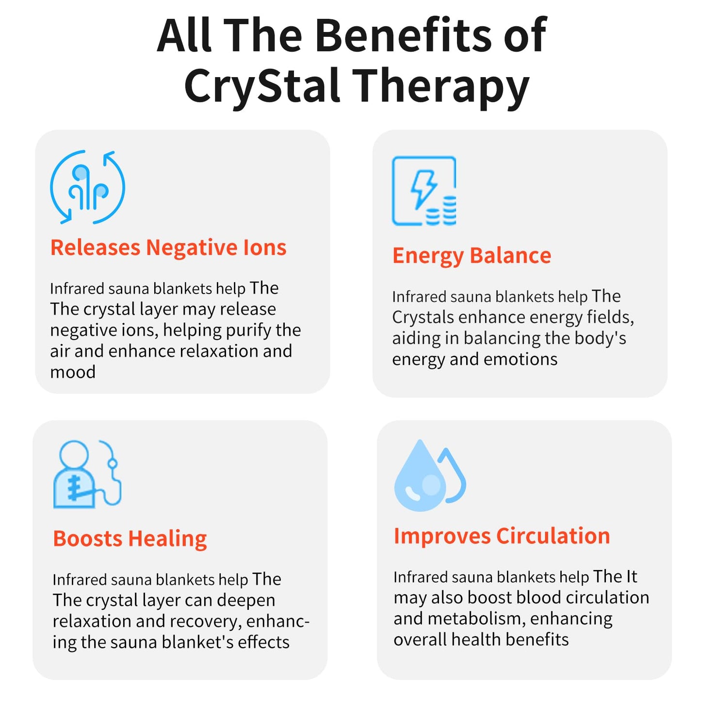 RRGFB Low EMF Portable Infrared Sauna Blanket,Crystal Therapy Home Relaxation, Adjustable Timer 20-60 Min, 95-167℉ Temp Range, 6 ft x 2.95 ft, Durable PU Leather Cover