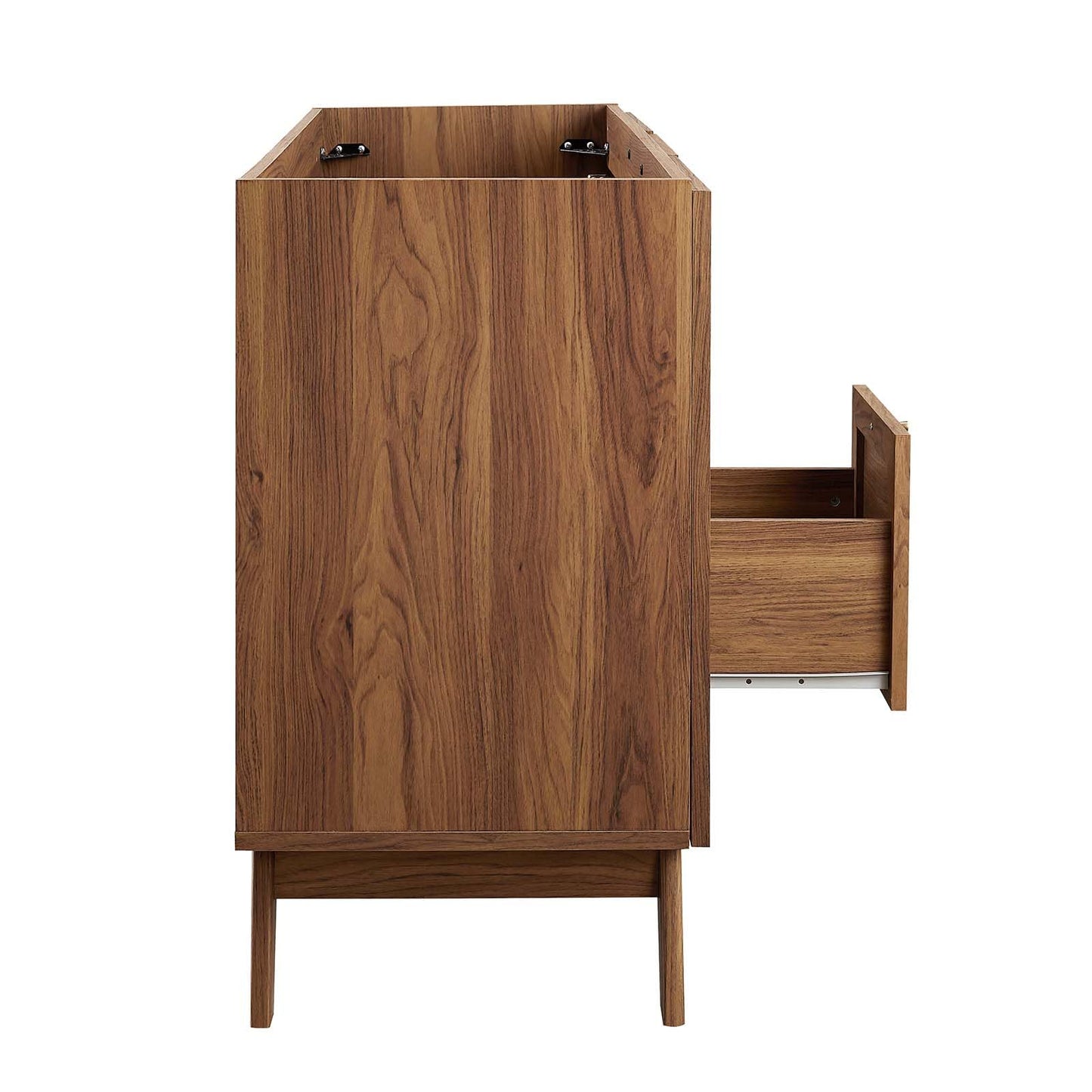 Modway Soma Rattan Weave Bathroom Vanity Cabinet Basin Not Included, 48” Single or Double Sink Compatible, Walnut
