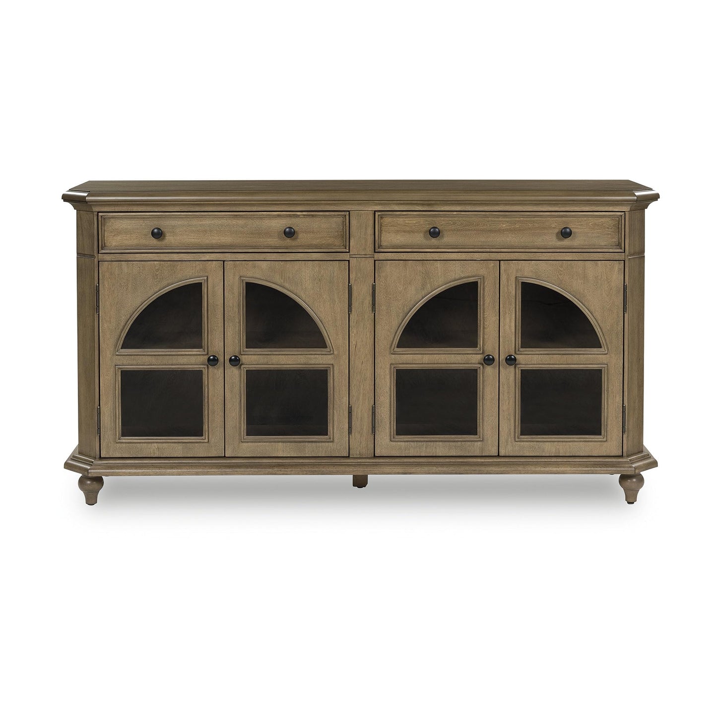 Signature Design by Ashley Barlomore Classic 2-Drawer Accent Cabinet with Adjustable Shelves, Light Brown