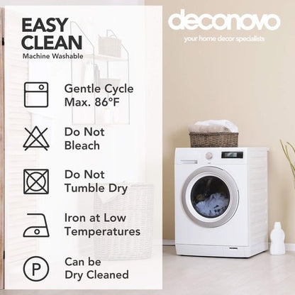 Deconovo Faux Linen Total Blackout Curtains Grommet Noise Reducing Panels with Black Backing for Living Room，2 Panels，Navy Blue，52Wx95L Inch