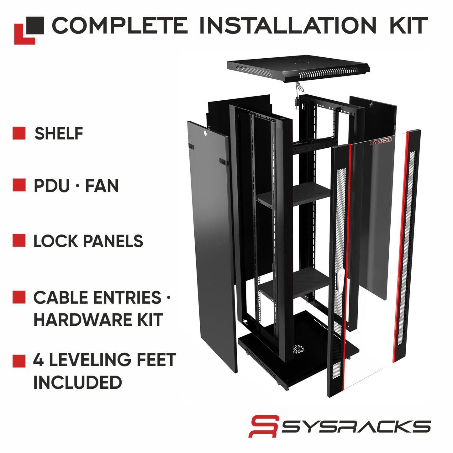 15U Wall Mount Server Rack Cabinet, 19” Locking Network Rack, 24” Deep, Glass Door, with Fan, PDU and Shelf