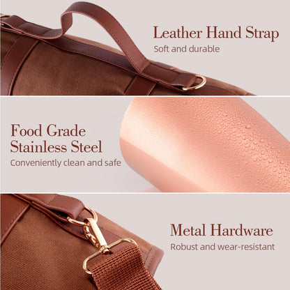 Eligara Bartender Kit Bag, 17-Piece Copper Bar Tool Set Cocktail Shaker Set with All Practical Bar Accessories, Portable Travel Cocktail Set with Shoulder Strap for Bartenders, Parties, Camping Trips