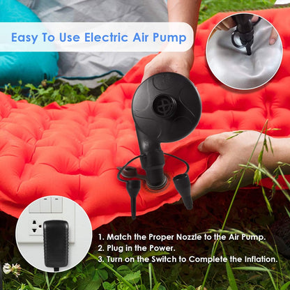 High Power Electric Air Pump Inflator & Deflator Valve with 3 Nozzles, 1.2PSI Fast Filling for Air Mattress, Rafts,