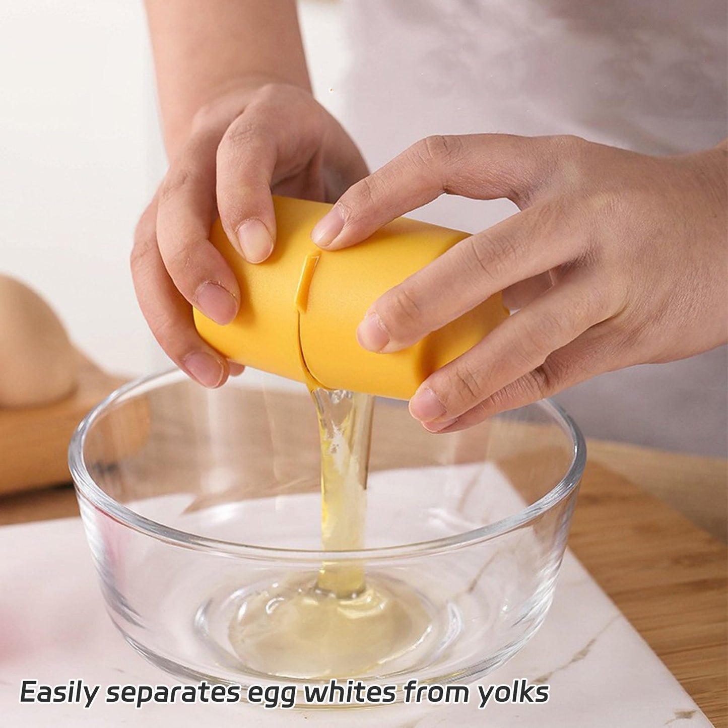 Odetina Egg Cracker Tool, Handheld Stainless Steel Egg Shell Opener for Raw & Hard Boiled Eggs, Easy Egg Cracking Tool, No Mess Kitchen Gadget for Breakfast, Baking, Camping (Orange+Yellow)