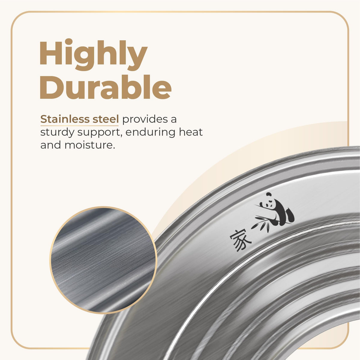 Prime Home Direct Stainless Steel Steamer Ring | Fits 7 to 12-Inch Bamboo Steamer Basket | Steaming Ring for Asian Chinese Wok, Food, Dumpling, Dim Sum, Steam Pot Accessories Metal Cooking Rim Adapter