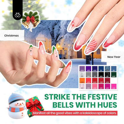 Beetles Gel Nail Polish Kit with U V Light -54 Pcs Gel Nail Kit Four Seasons Glow 32 Colors Set with Base Matte & Glossy Top Coat Soak Off Home DIY Manicure Nails Beginners Gifts for Women Teen Girls