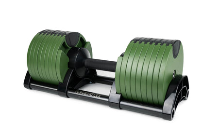 ROBURFLEX Adjustable Dumbbell (Single) 5-40/80lb, 5lb Increments, for Home Gym Fitness - Upto 20 weight settings (GREEN - 80LB)