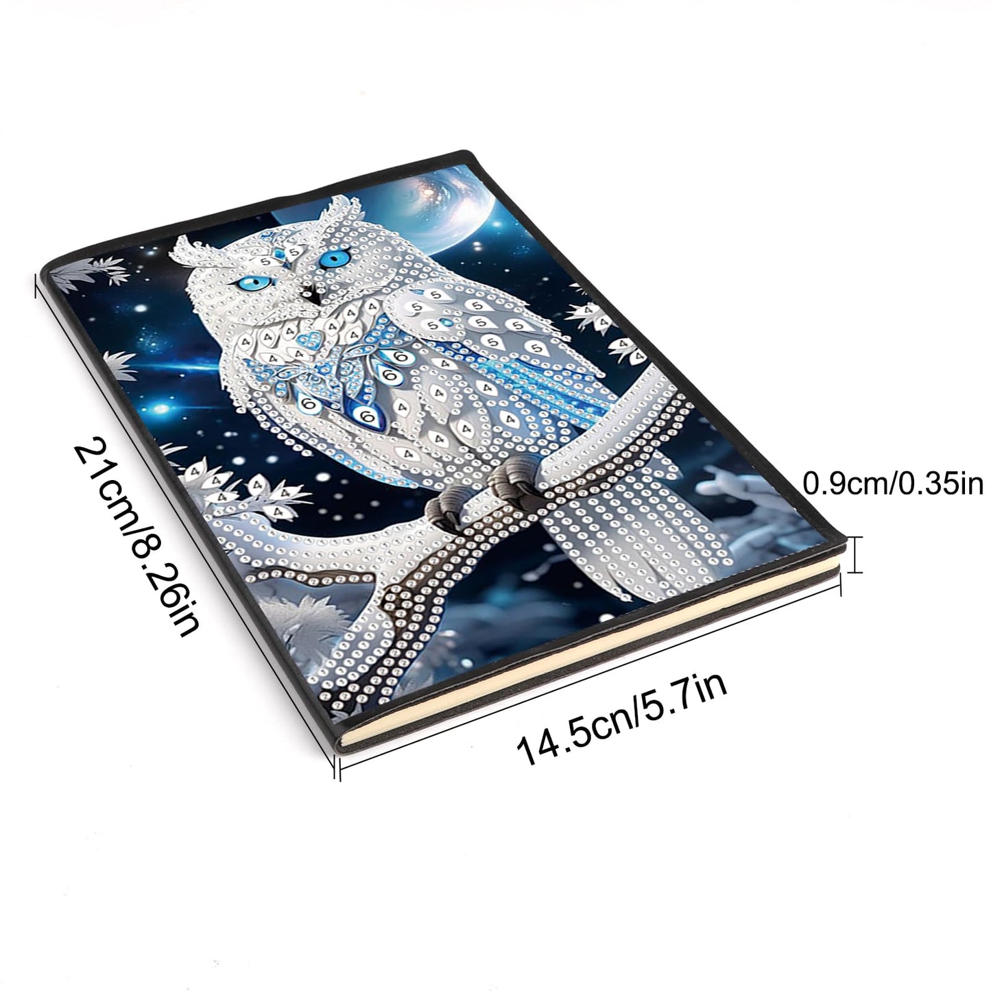 DCIDBEI Diamond Painting Owl A5 Notebook Kit for Adults - Modern Style, Multicolor, Non-Foldable