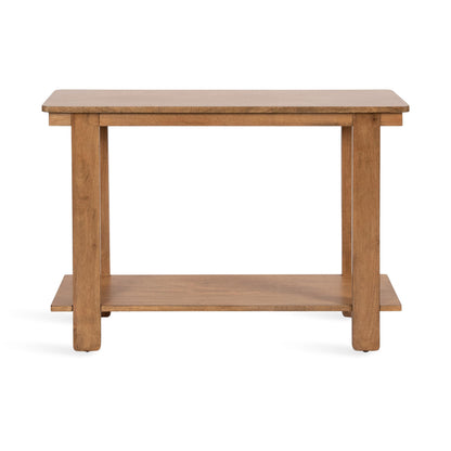 Kate and Laurel Foxford Tiered Rectangle Console Table, 42 x 14 x 30, Natural Brown, Transitional Two-Tier Wood Entryway Table with Storage for Use as Living Room Behind Couch Table
