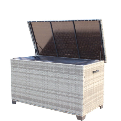 Geelife Wicker Patio Furniture Storage Box Grey
