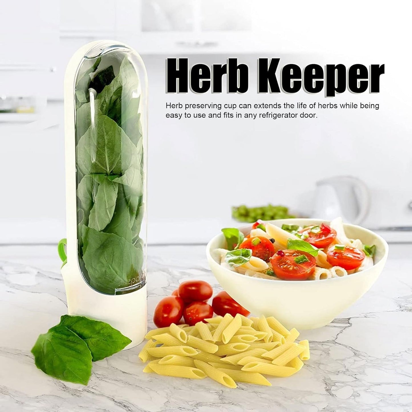 Herb Savor Pod, Clear Herb Storage Container - Lasting Refrigerator Fresh Herb Keeper for Produce