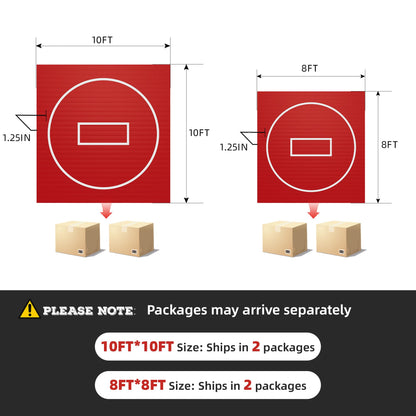 HFPFTS Wrestling Mat for Home, 8’x 8’x 1.25” Wrestling Mat, Safe Wrestling & Play Mat for Kids and Family, Jiu Jitsu, BJJ, MMA, Wrestling Mats, Martial Arts, Tumbling, Easy Clean, Gym Mat, Red
