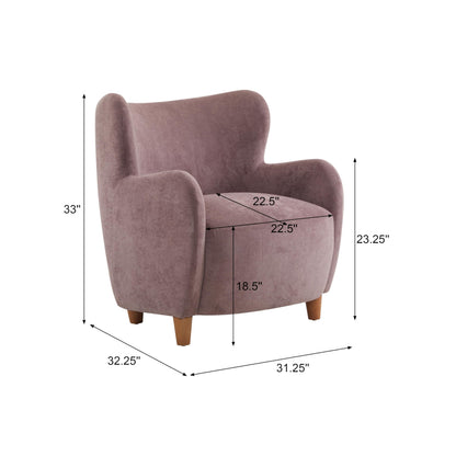 Christopher Knight Home Auden Wingback Accent Chair, Fabric Club Chair, Velvet Upholstered Armchair,Curved Backrest Single Sofa,Soft Cushion Seating, Reading Lounge Chair for Living Room, Dusty Orchid