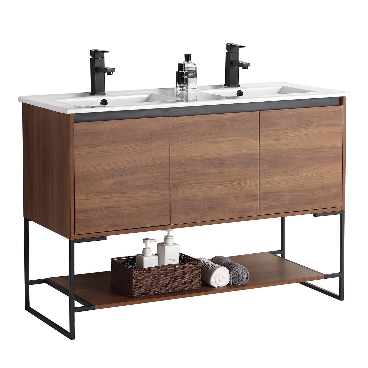 Fine Fixtures 48 Inch Bathroom Vanity with Sink - Modern Knob Free Design, Elegant Space-Saving Solution for Your Bathroom - Durable, Bathroom Vanities for a Contemporary Look - Urbania Collection