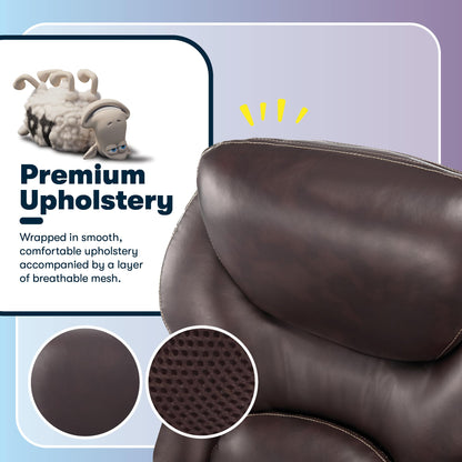 Serta Claremont Ergonomic Executive Office Chair with Back in Motion Technology, Adjustable Mid Back Desk Chair with Lumbar Support, Bonded Leather, Chestnut Brown