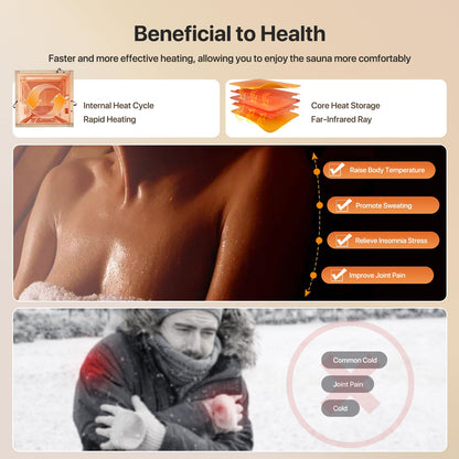 OUTEXER Sauna One Person Far Infrared Saunas Room African Mahogany Wood 1350W Dry Saunas Spa with 7 Starry Sky Light Wood Wax Oil on Outer Surface 35.4 * 35.4 * 70.9inch