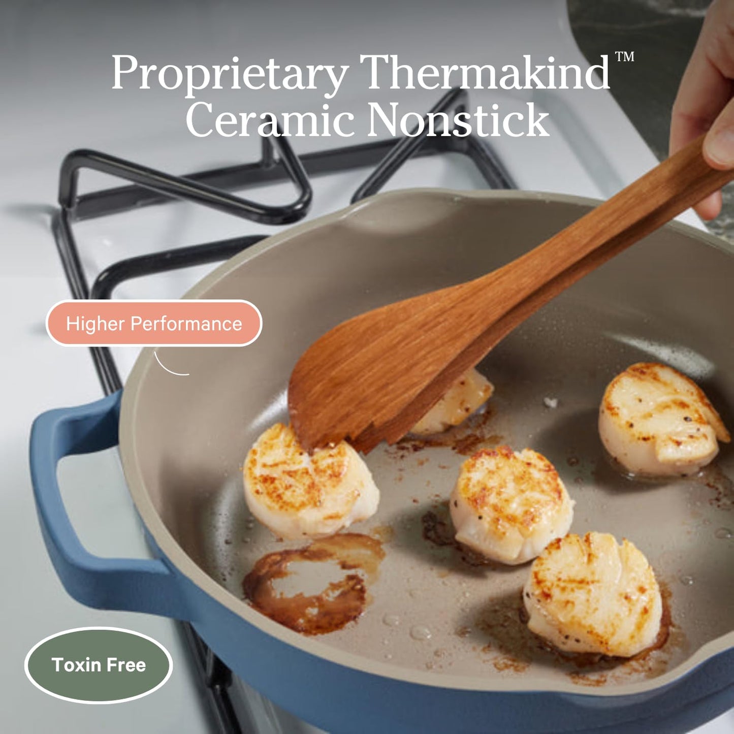 Our Place Always Pan 2.0-10.5” (2.6 Qt) Nonstick, Toxin-Free Ceramic Cookware | Patented 10-in-1 Aluminum Frying & Sauté Pan | Safe for Oven, Induction & All Cooktops up to 450°F | Steam
