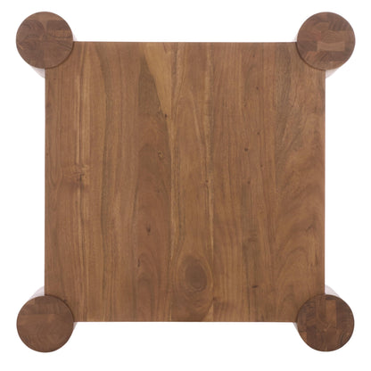 SAFAVIEH Couture Collection - Trescott Solid Wood Square Coffee Table with Chunky Cylinder Legs, Modern Accent Cocktail Table (SFV9763A)