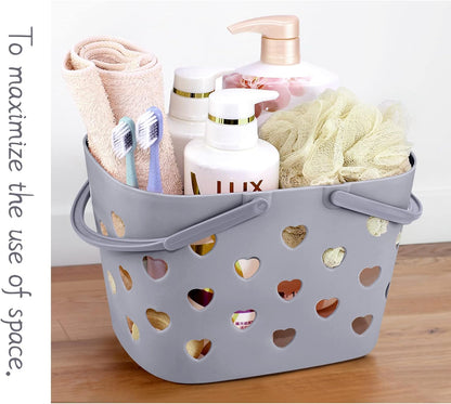 Portable Shower Caddy, Plastic Organizer Bin with Handle for Bathroom, Kitchen, College Dorm, Desktop Storage - Grey