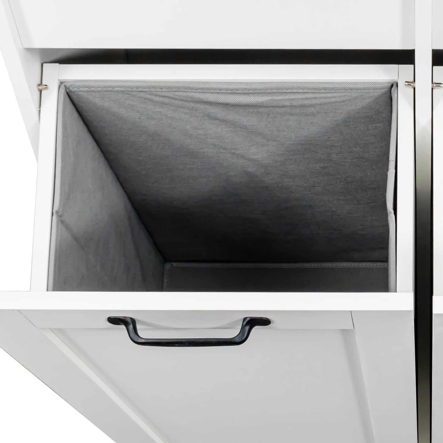 KEIKI 62.99'' H Laundry Cabinet with Doors and shelf, Tilt-Out Laundry Hamper, Multiple Storage Space, Freestanding Style, Open Shelve, Adjustable Shelf, White, (Style C)