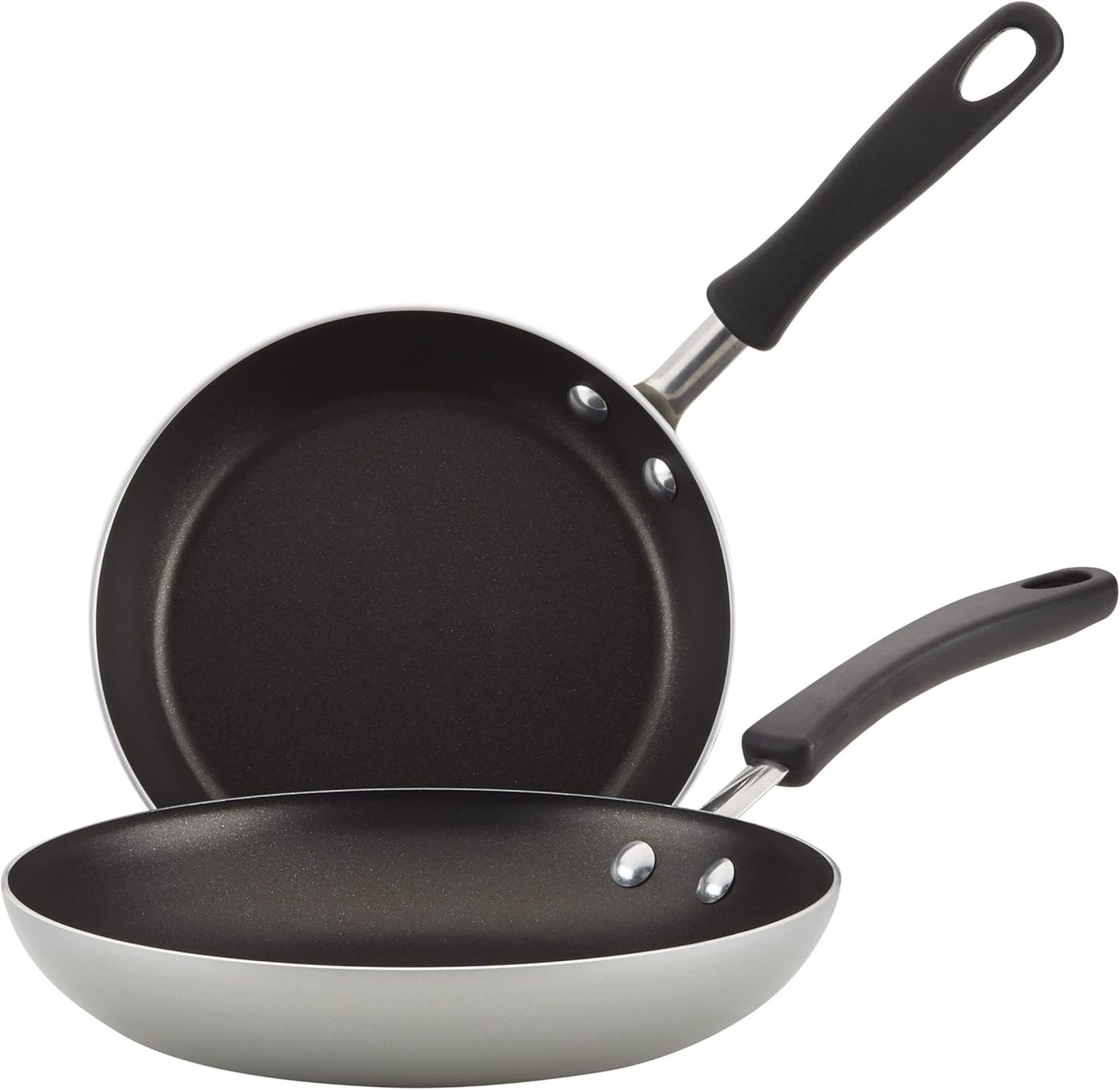 Farberware Cookstart DiamondMax Nonstick Frying Pans/Skillet Set, 8.25 Inch and 10 Inch, Dishwasher Safe, Silver