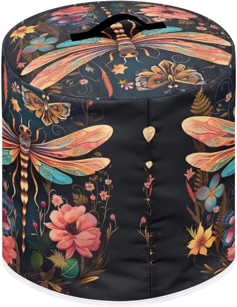 Dragonfly Butterfly Flower Rice Cooker Dust Cover, Washable Protective Cover for Small Appliances in Home