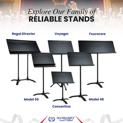 Manhasset Music Stand For Sheet Music - Bulk Pack of 6 Stands - 48 Symphony Model - Long Lasting, Durable Manhasset Stand - Adjustable Height - 20" by 12" - Made in the USA