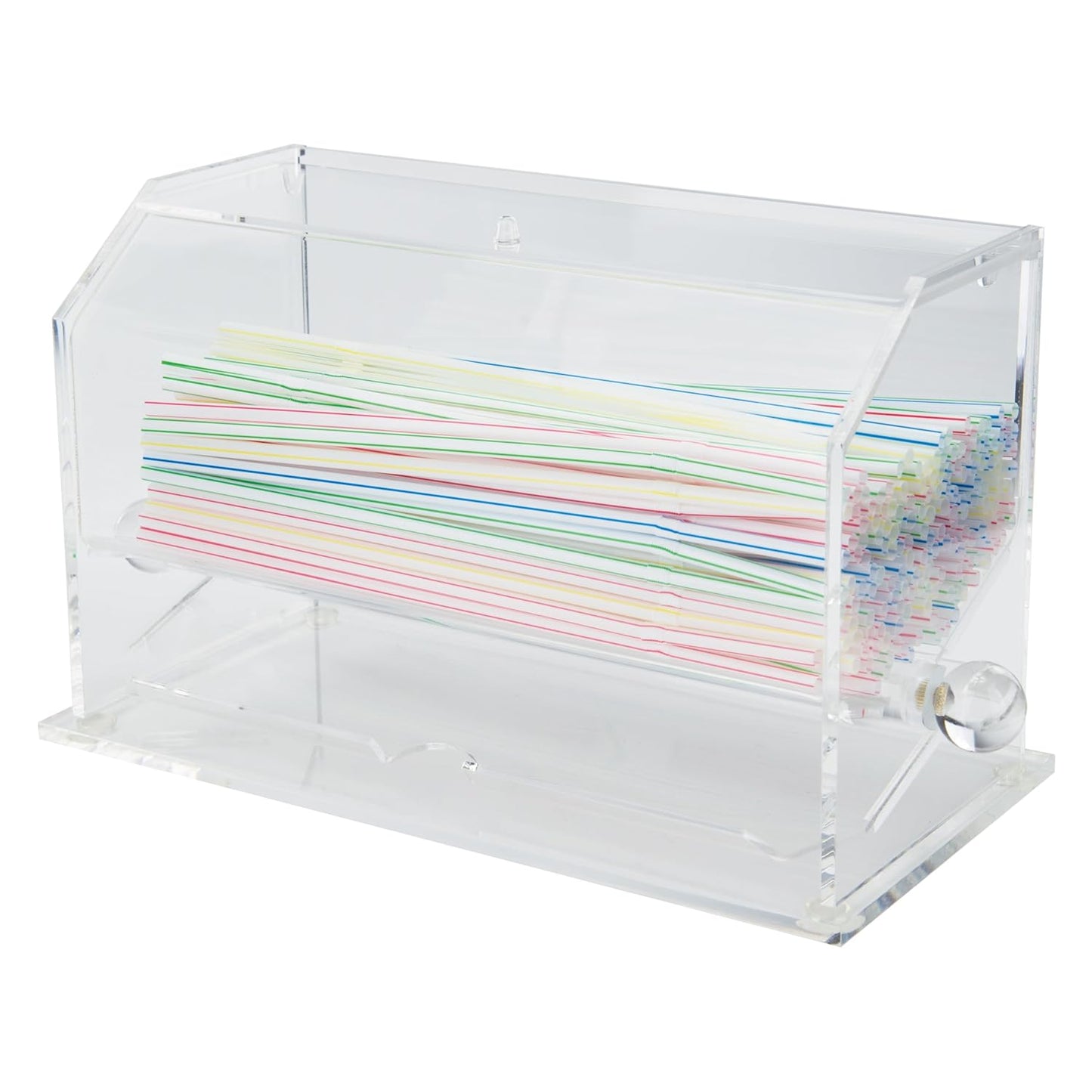 Winco Medium Acrylic Straw Dispenser, 12.38 x 5.5 x 7.13 inches, Clear