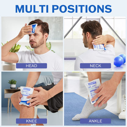 100 Pack - Instant Cold Packs - Instant Ice Packs for Injuries | Disposable Cold Compress Ice Pack for Pain Relief, Swelling, Inflammation, Sprains, Toothache - Cold Pack for Athletes