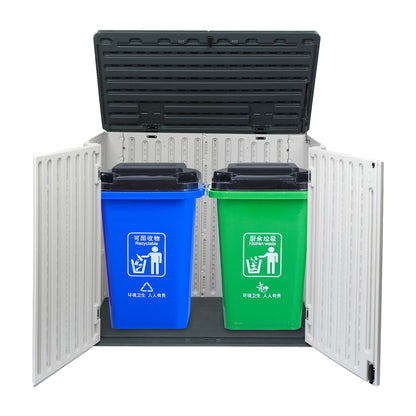 260 Gallon Deck Box, Outdoor Large Storage for Patio Furniture Cushions, Garden Pool Accessories, Deck Box Outdoor Storage Boxes for Patio Furniture 50""W x 29""D x 41"" H, White / Grey