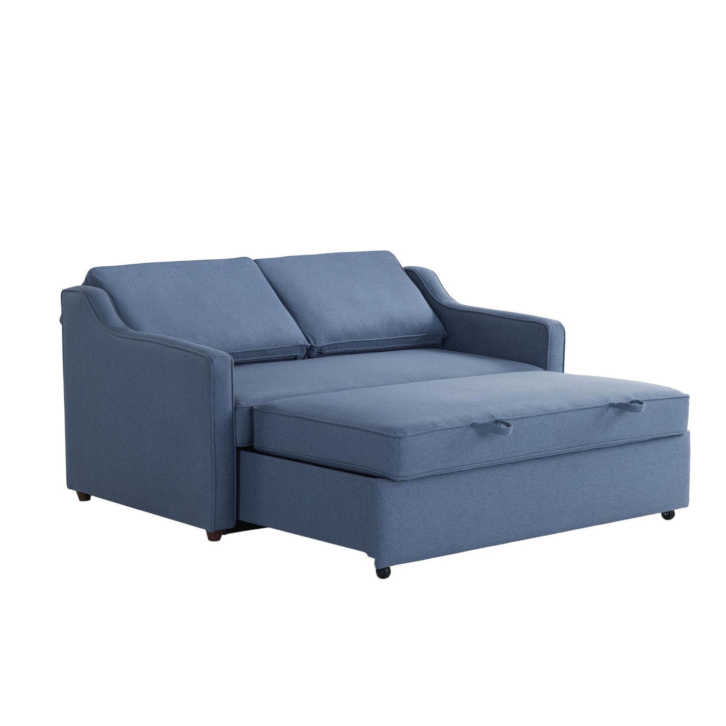 Serta® Corren 68.1" Queen Sized Convertible Sofa, Dream Coil® Comfort, Fingerguard® Pinch Point Protection, Sofa Chenille Fabric, Navy Blue
