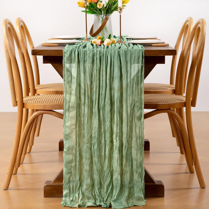 12pcs 22120 inches 10FT Sage Green Easter Spring Cheesecloth Table Runner Boho Gauze Table Runner for Spring Wedding