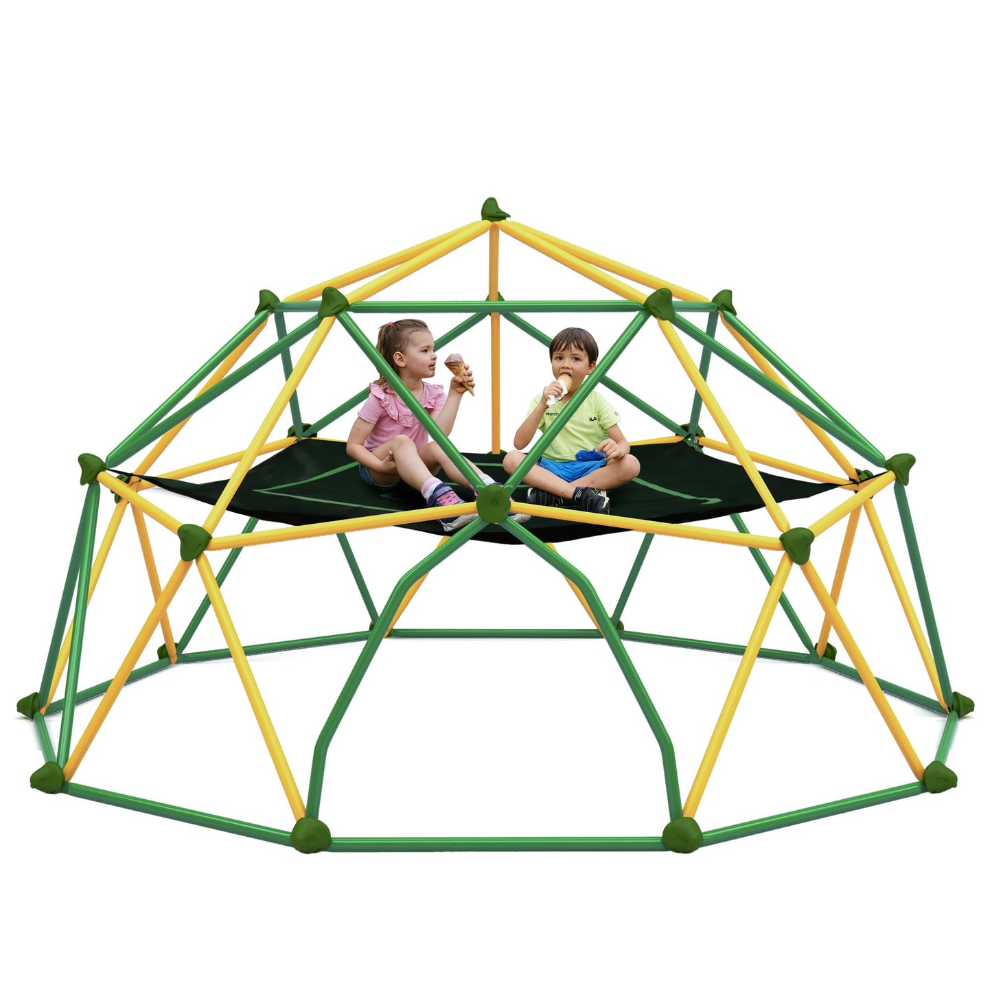 Merax 12FT Climbing Dome with Hammock, Outdoor Geometric Dome Climber Play Center for Kids 3-10 Supporting 1000 lbs, Easy Assembly Jungle Gym
