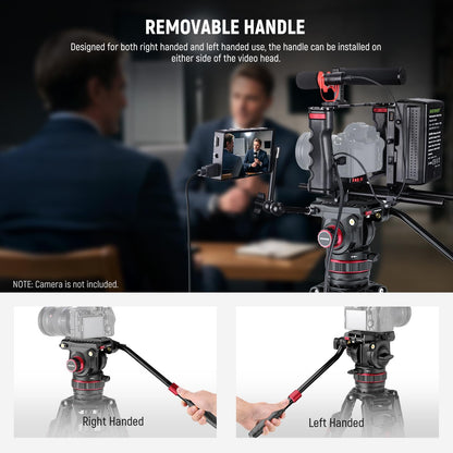 NEEWER 78" Video Camera Tripod Carbon Fiber with Damping Adjustable Fluid Head, One Step Quick Release with QR Plate & Handle, Heavy Duty Tripod Stand for DSLR Cameras Camcorders, Max Load 22lb, LL37
