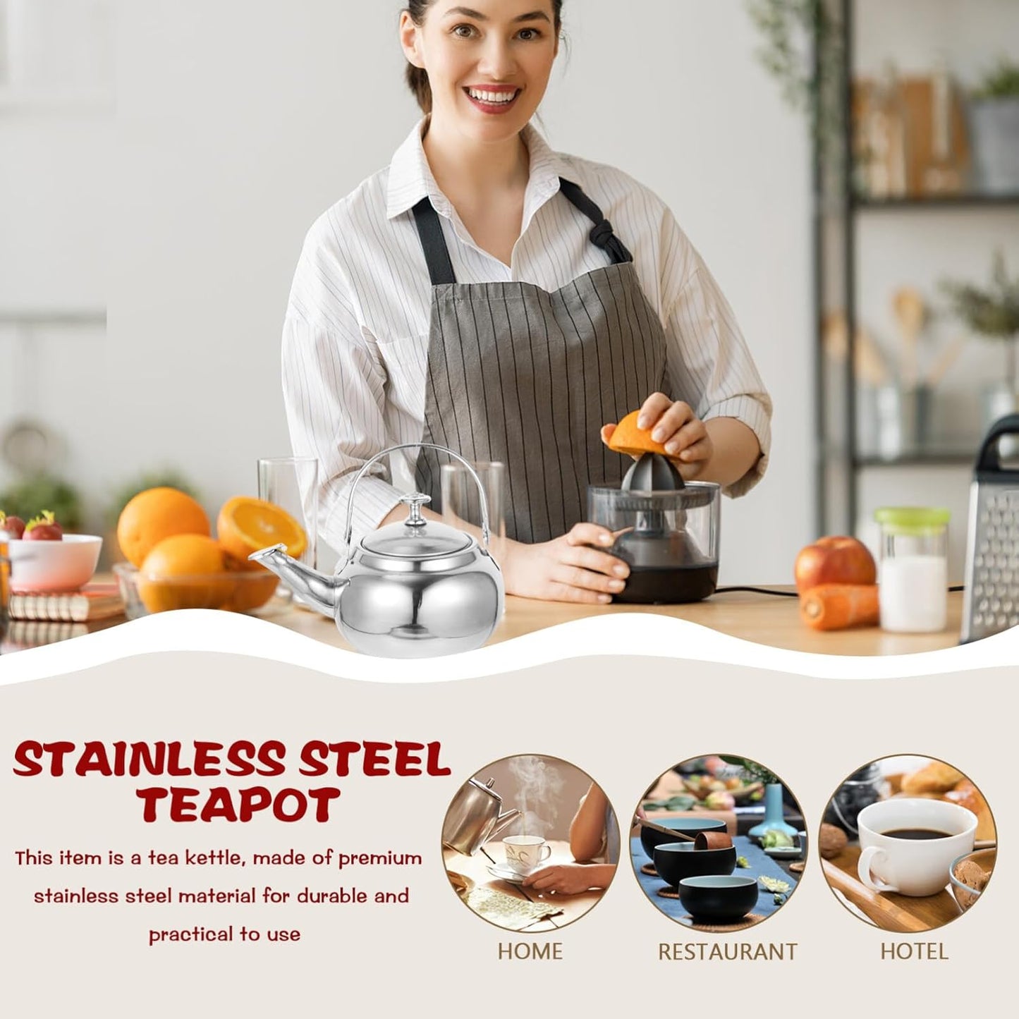 Ciieeo Stainless Steel Whistling Tea Kettle, Stovetop Teapot with Filter for Stove Top