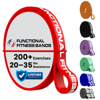 Functional Fitness Pull Up Bands Resistance Bands | Exercise Bands for Working Out | Long Stretch Bands for Exercise, Training Bands, Resistance Bands for Stretching Orange 1/4" 5-15 lbs