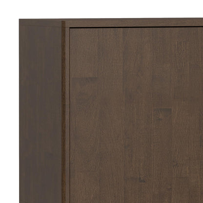 SIMPLIHOME Harper Buffet - 60 inch Wide Solid Wood 3-Door Sideboard Buffet in Walnut Brown, Mid-Century Modern Cabinet for Dining Room or Kitchen with Adjustable Shelves and Tapered Legs