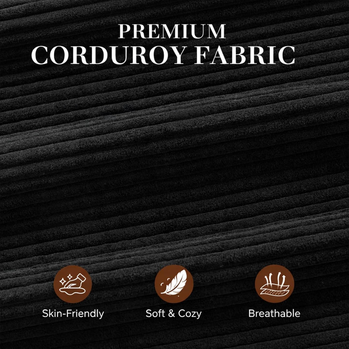 Shintenchi Futon Sofa Bed Convertible Couches L Shaped, 4‑in‑1 Sectional Sleeper Sofa Pull Out Couches for Living Room, Multifunctional Couch with Storage Chaise Corduroy Fabric, Black