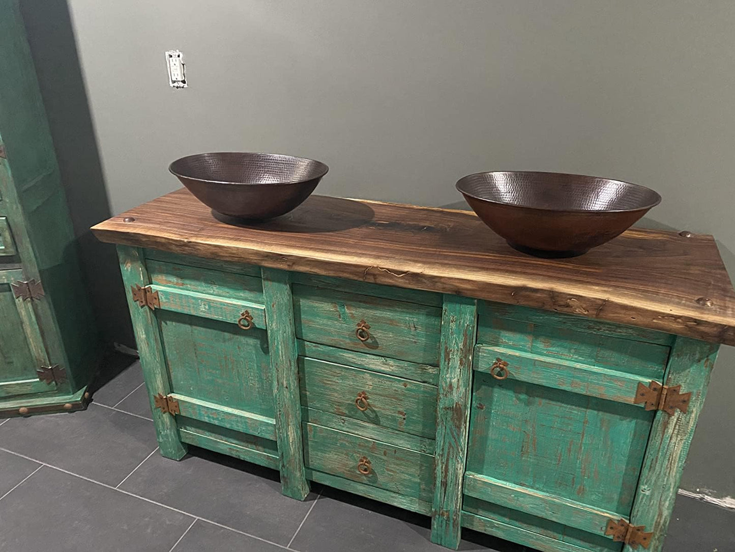 Simply Copper 17" Oval Hand Hammered Vessel Copper Vanity Bathroom Sink