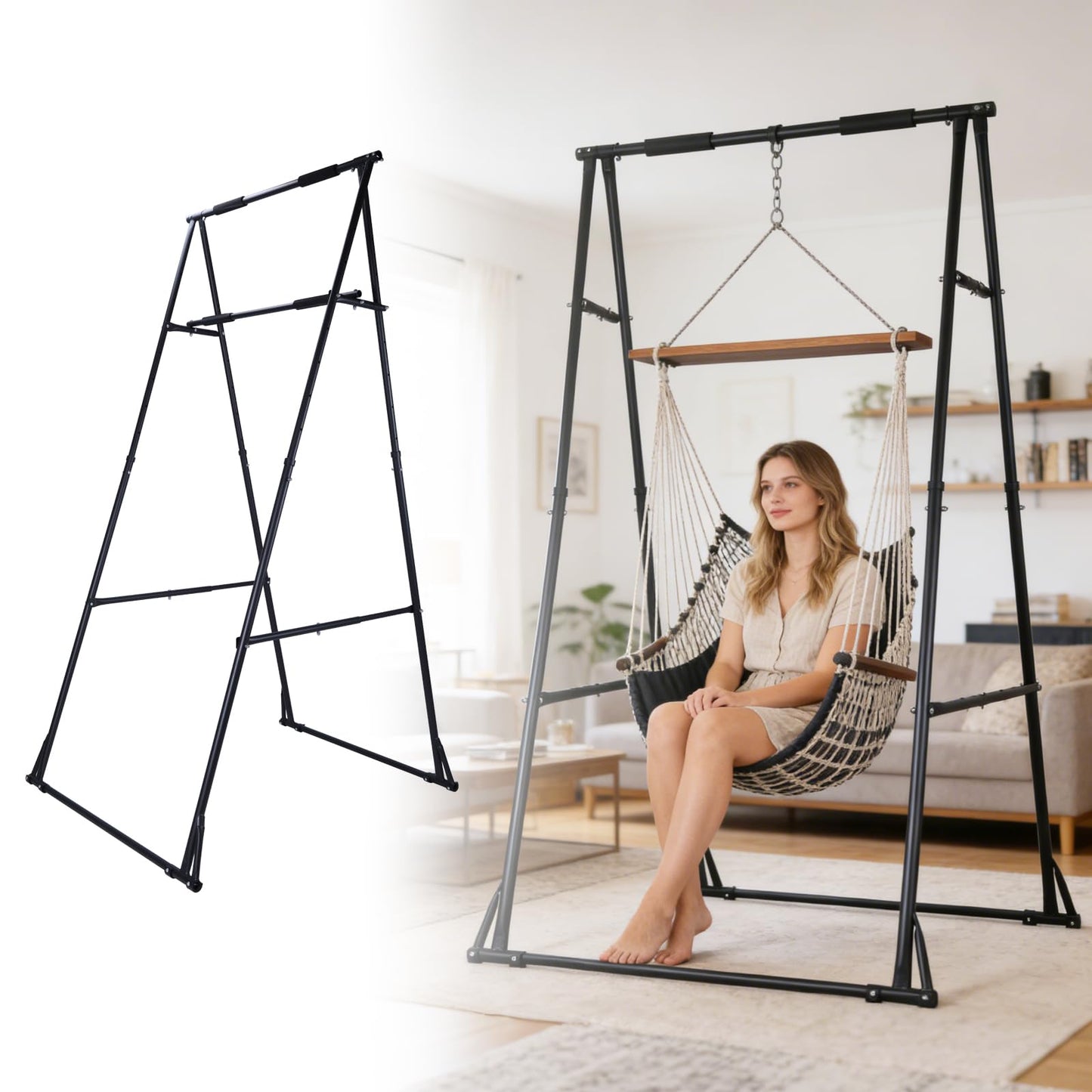 Generic Foldable Free Standing Pull Up Bar Stand Adjustable Pullup Fitness Equipment for Home Gym Strength Training