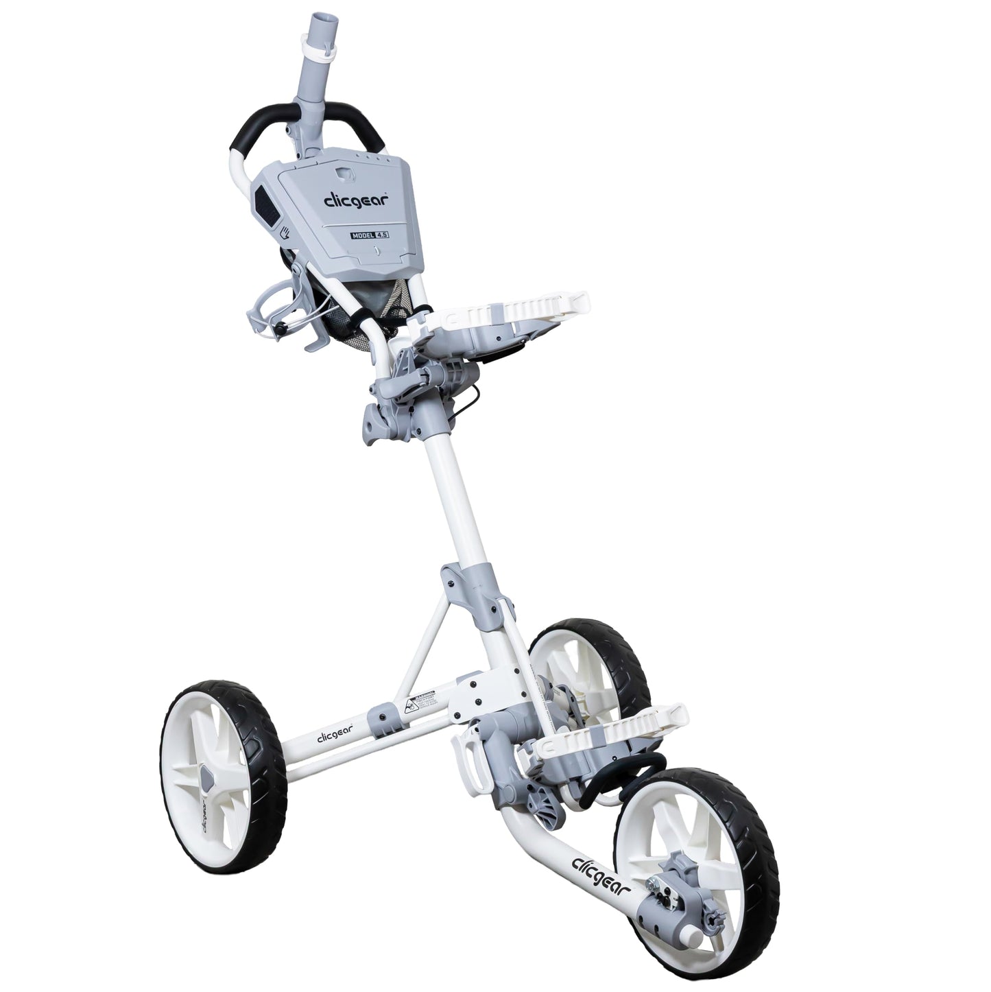 Clicgear Model 4.5 Golf Push Cart, Premium 3-Wheel Foldable Walking Golf Cart (White)