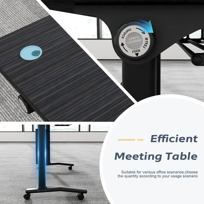 rzoizwko 2 Pack Folding Conference Table with Wheels,Heavy-Duty Flip-Top Foldable Conference Training Table System,Rolling Conference Room Tables for Office, Classroom Meeting Rooms