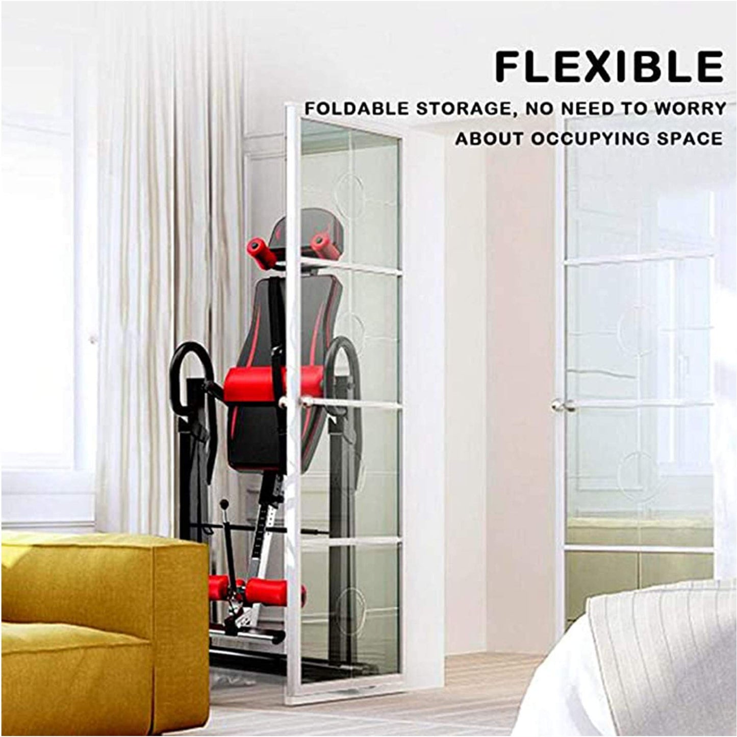 Gravity Heavy Duty Inversion Table, Back Stretcher Machine for Pain Relief Therapy, Inversion Equipment - Headrest and Adjustable Protective Strap
