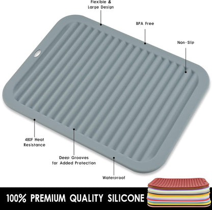 Smithcraft Silicone Trivets Set of 2, Heat Resistant Hot Pads for Kitchen Counter, Non Slip Pot Holders Mats
