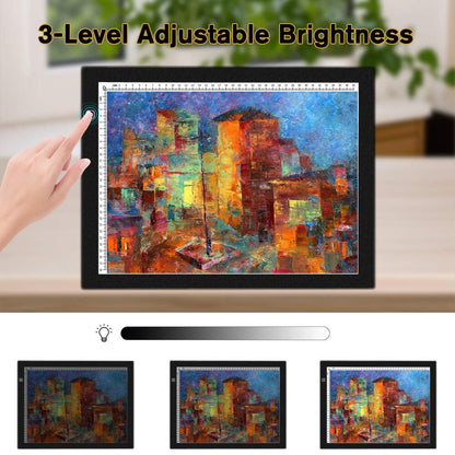 HUAYEYC 16 Pcs Diamond Painting A3s LED Light Pad Kit, Adjustable Brightness Light Box, 5D DIY Diamond Painting Accessories Tool Kit Full Drill, Includes Storage Case, Pens, Stand More