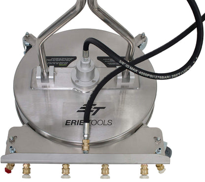 21" Stainless Steel Surface Cleaner with Wheels, 4 Nozzle Front Spray Bar, Side Nozzles, Pressure Washer Attachment
